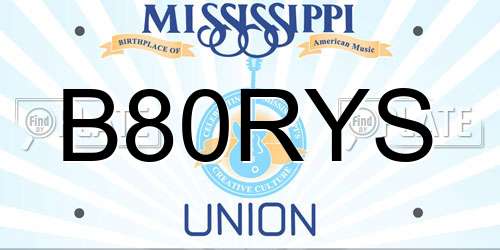 B80RYS Mississippi License Plate