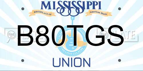B80TGS Mississippi License Plate
