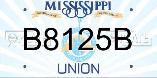 B8125B Mississippi License Plate