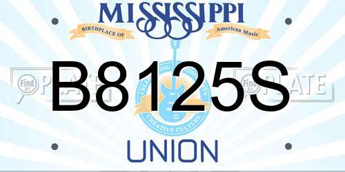 B8125S Mississippi License Plate