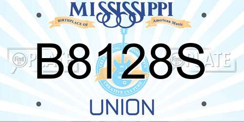 B8128S Mississippi License Plate