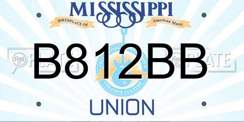 B812BB Mississippi License Plate