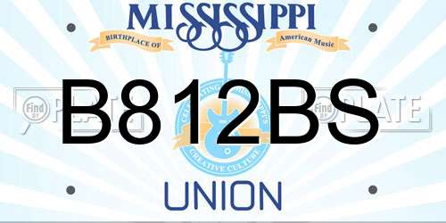 B812BS Mississippi License Plate