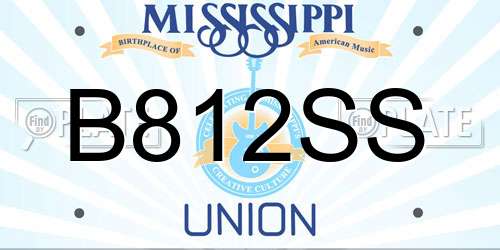B812SS Mississippi License Plate