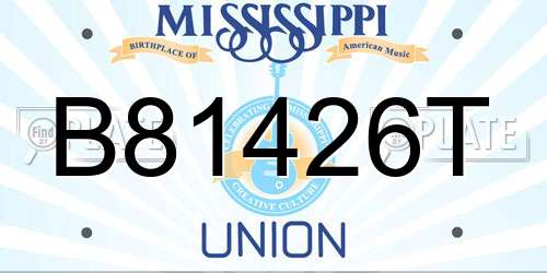 B81426T Mississippi License Plate