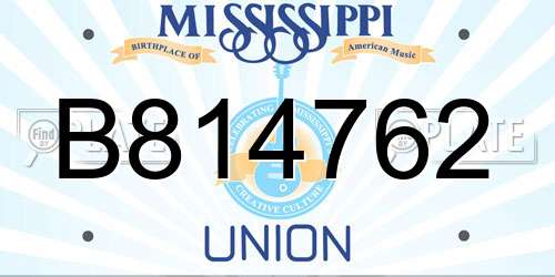 B814762 Mississippi License Plate