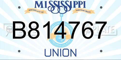 B814767 Mississippi License Plate