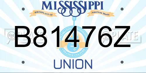 B81476Z Mississippi License Plate