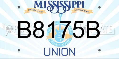 B8175B Mississippi License Plate