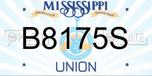 B8175S Mississippi License Plate