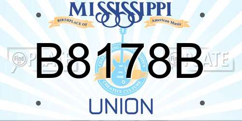 B8178B Mississippi License Plate