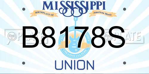 B8178S Mississippi License Plate