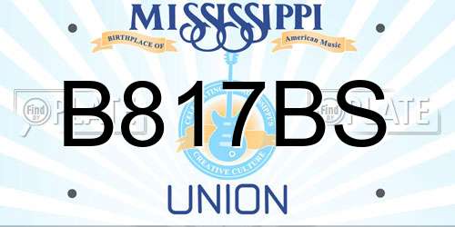 B817BS Mississippi License Plate