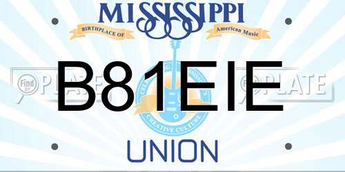 B81EIE Mississippi License Plate