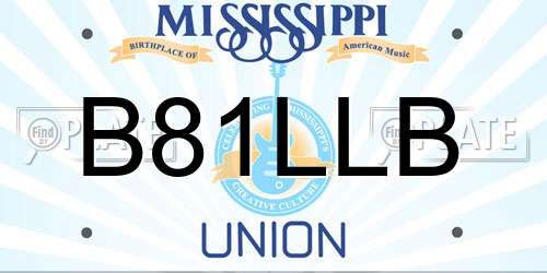 B81LLB Mississippi License Plate