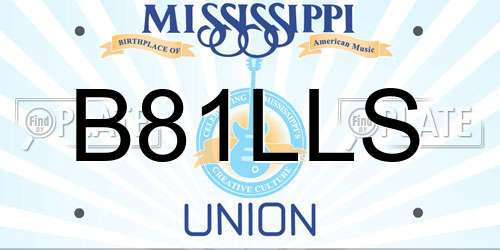 B81LLS Mississippi License Plate
