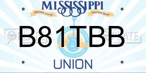 B81TBB Mississippi License Plate
