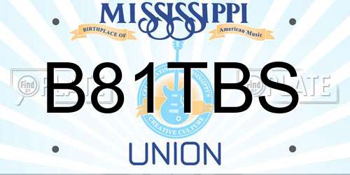 B81TBS Mississippi License Plate