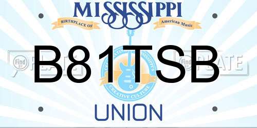 B81TSB Mississippi License Plate