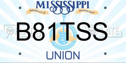 B81TSS Mississippi License Plate