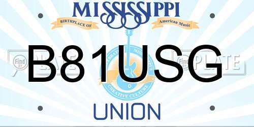 B81USG Mississippi License Plate