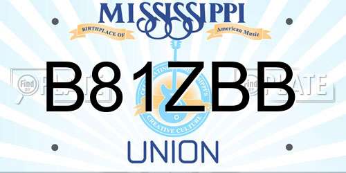 B81ZBB Mississippi License Plate
