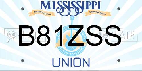 B81ZSS Mississippi License Plate