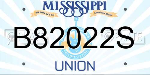 B82022S Mississippi License Plate