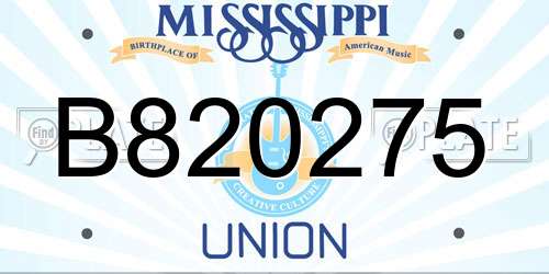 B820275 Mississippi License Plate