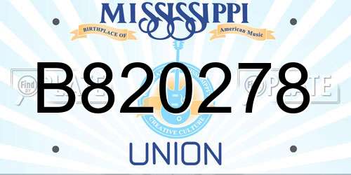 B820278 Mississippi License Plate