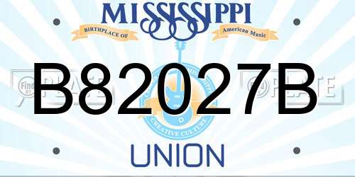 B82027B Mississippi License Plate