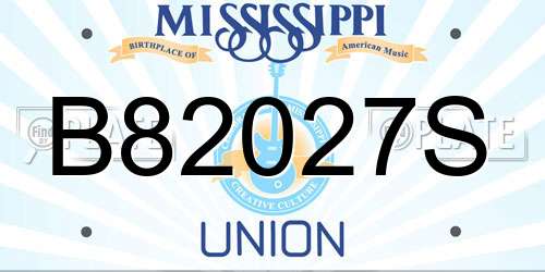 B82027S Mississippi License Plate