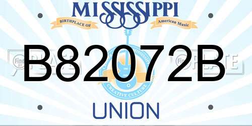 B82072B Mississippi License Plate