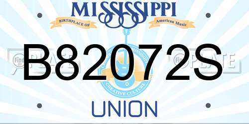 B82072S Mississippi License Plate
