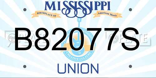 B82077S Mississippi License Plate