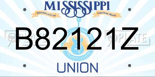 B82121Z Mississippi License Plate