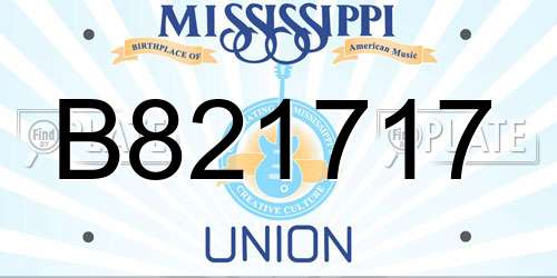 B821717 Mississippi License Plate