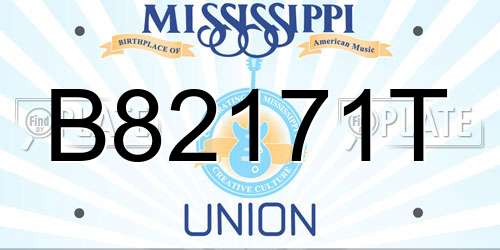 B82171T Mississippi License Plate
