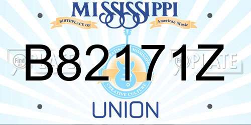 B82171Z Mississippi License Plate