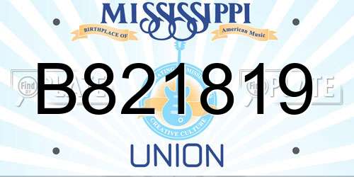 B821819 Mississippi License Plate