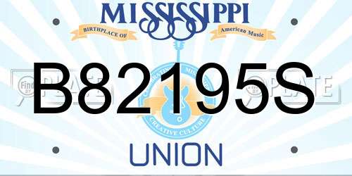 B82195S Mississippi License Plate