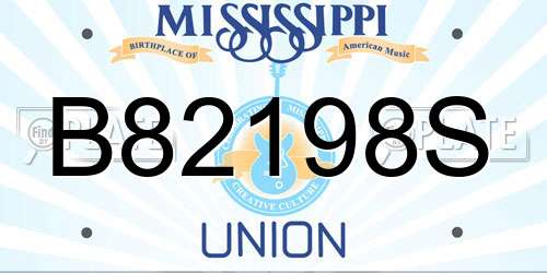 B82198S Mississippi License Plate