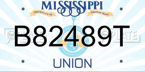 B82489T Mississippi License Plate