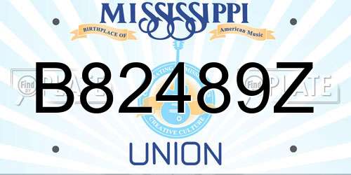 B82489Z Mississippi License Plate