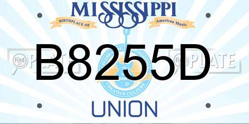 B8255D Mississippi License Plate