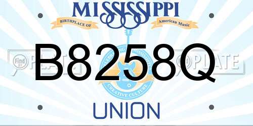B8258Q Mississippi License Plate