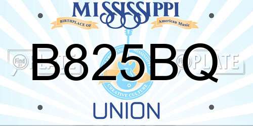 B825BQ Mississippi License Plate
