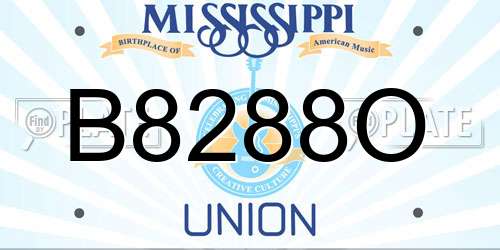 B8288O Mississippi License Plate