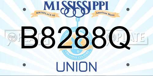 B8288Q Mississippi License Plate