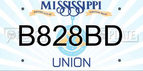 B828BD Mississippi License Plate